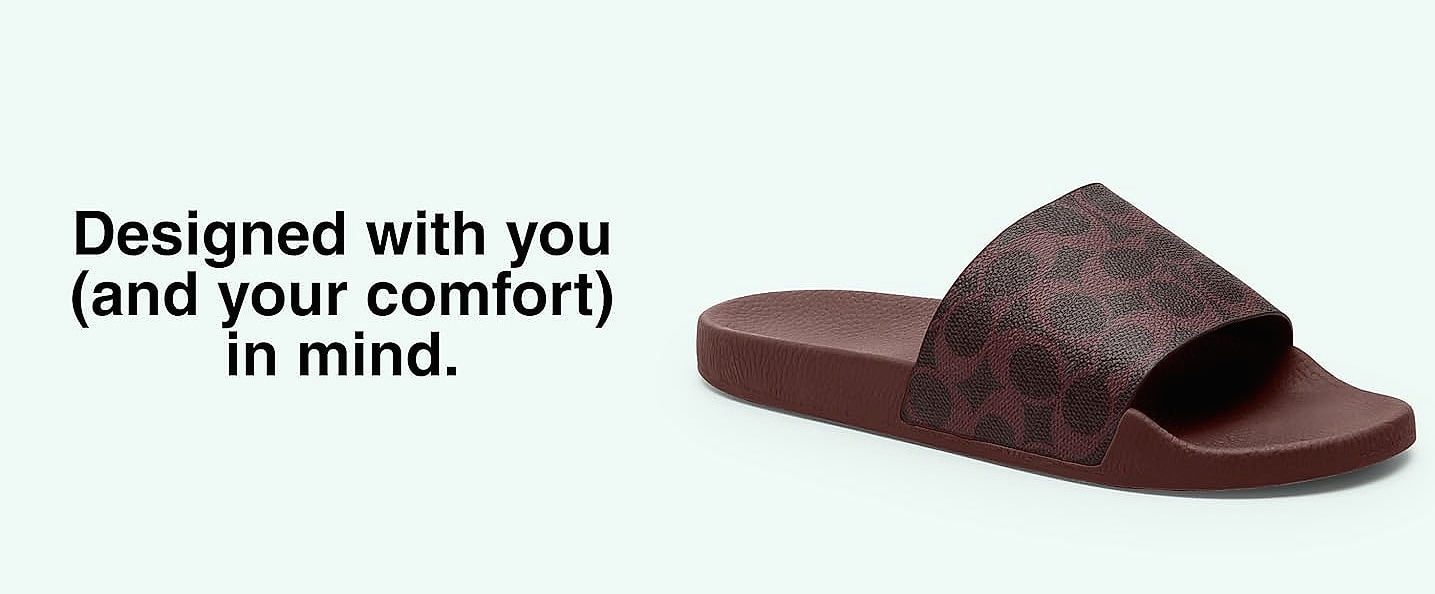 Coach Women's Brynn Suede Sandals with Shearling Lining — scale reference