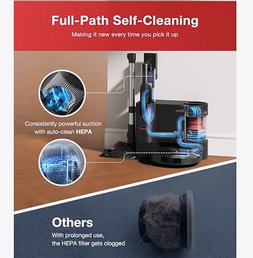 SHXI C12 Combo cordless stick vacuum with robot mop — feature highlights