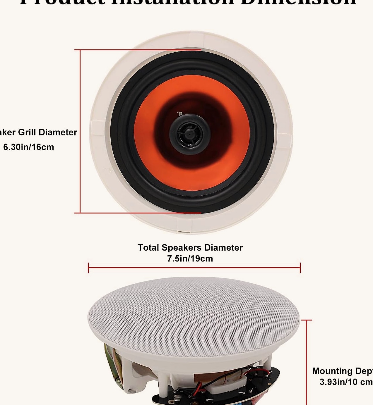 Herdio 628BT 6.5" Bluetooth ceiling speaker system 600W — package contents