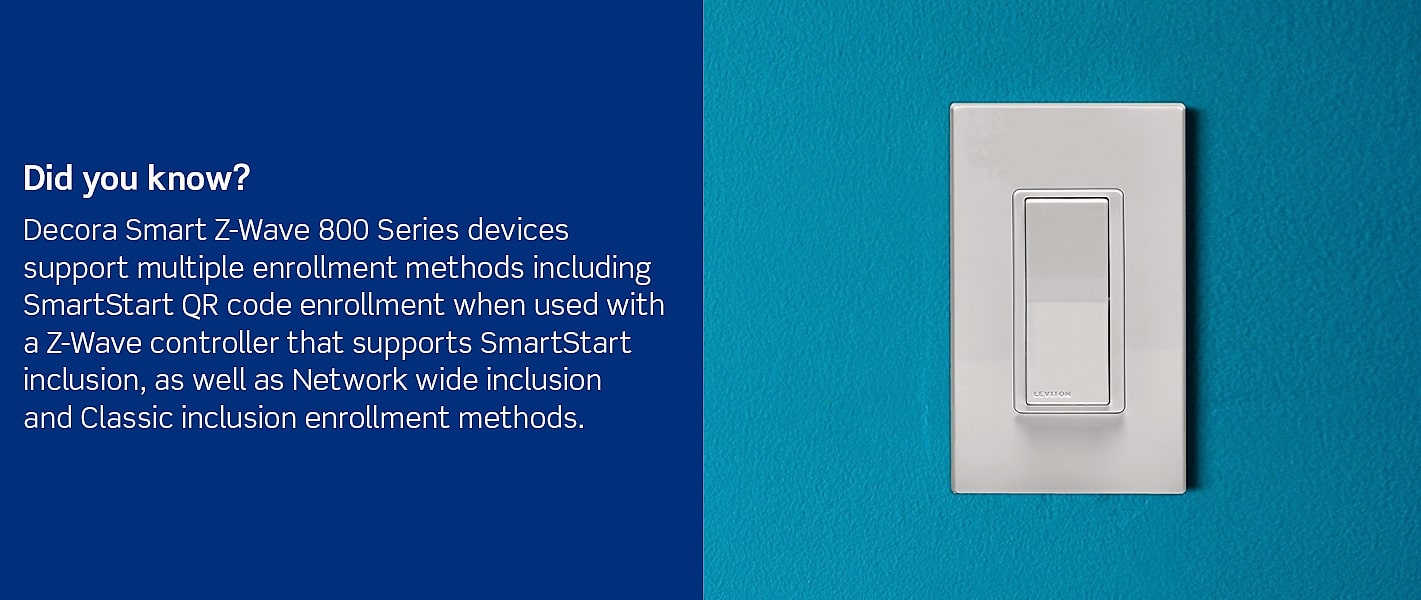 Leviton Decora Smart Z-Wave 800 Series Switch ZW15S-1RW — scale reference