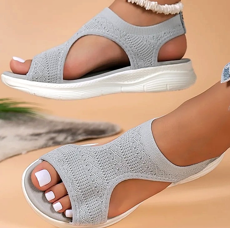 NAZSQ Women's Mesh Knitted Beach Sandals Wedge Roman Style — parts overview