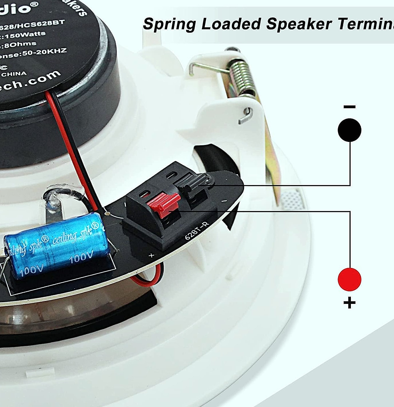 Herdio 628BT 6.5" Bluetooth ceiling speaker system 600W — size comparison
