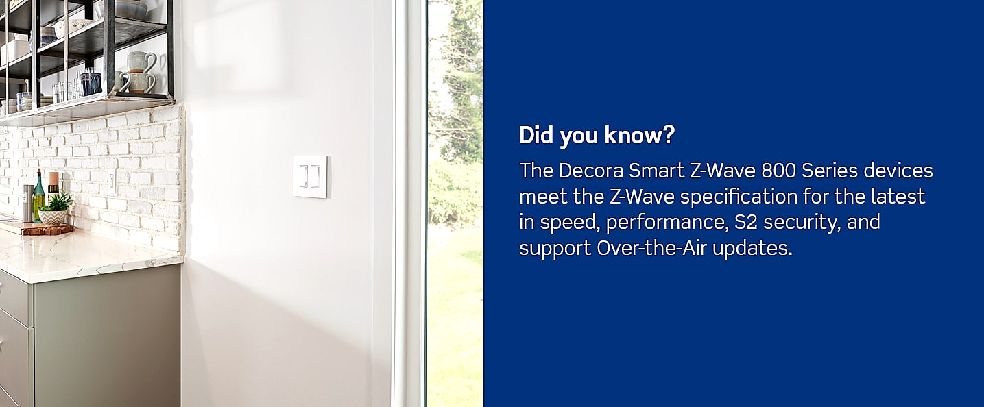 Leviton Decora Smart Z-Wave 800 Series Switch ZW15S-1RW — close-up details