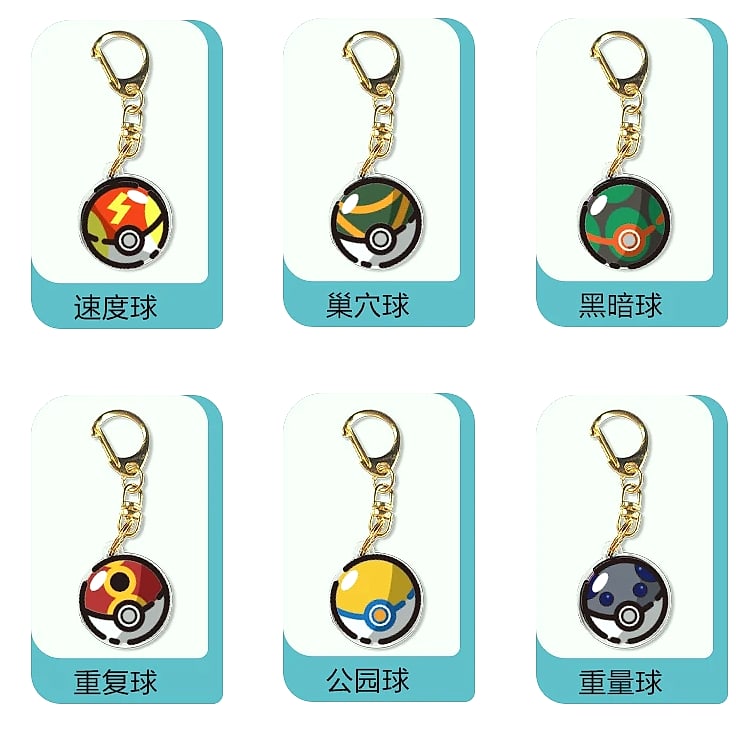 Keeppley Poké Ball Keychain Acrylic Double-sided Pendant — close-up details