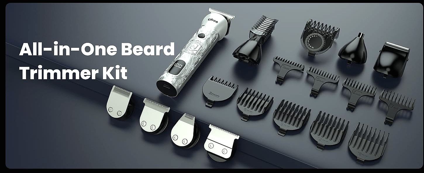 Ufree Cordless Beard Trimmer and Hair Clipper Grooming Kit — scale reference
