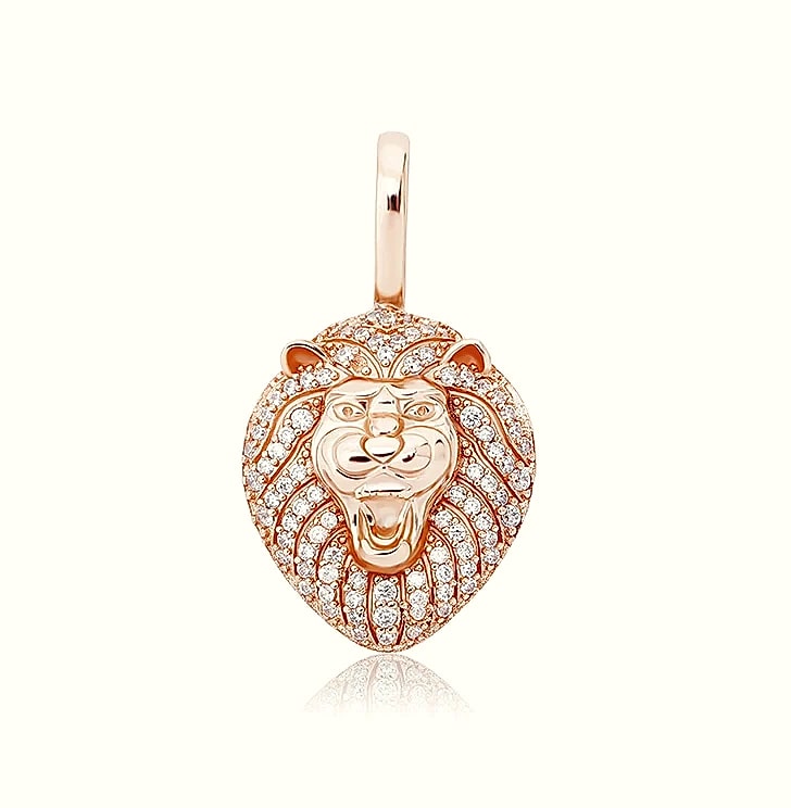 JINAO 925 Sterling Silver Lion Pendant Necklace — assembled view