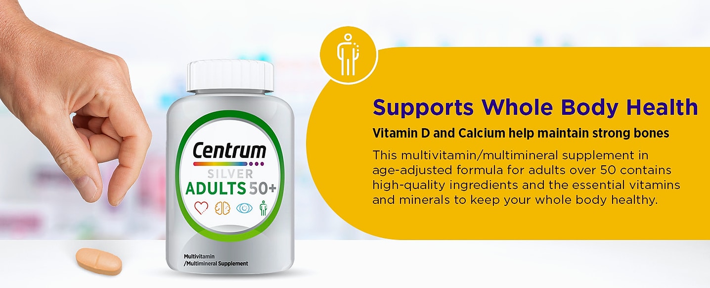 Centrum Silver Multivitamin for Adults 50 Plus, 220 Count — assembled view