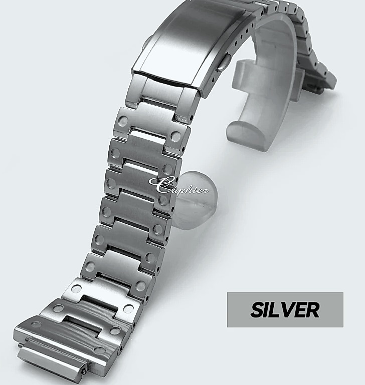 Caphter GM-2100 Metal Watchband Stainless Steel Bracelet — close-up details