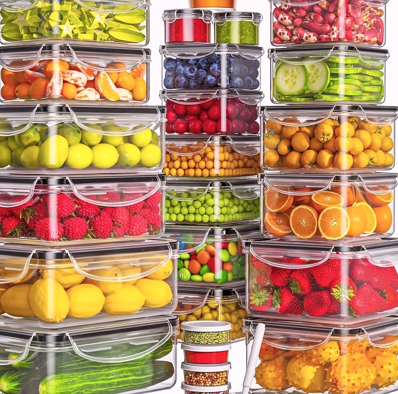 48-Piece BPA-Free Food Storage Container Set with Airtight — package contents