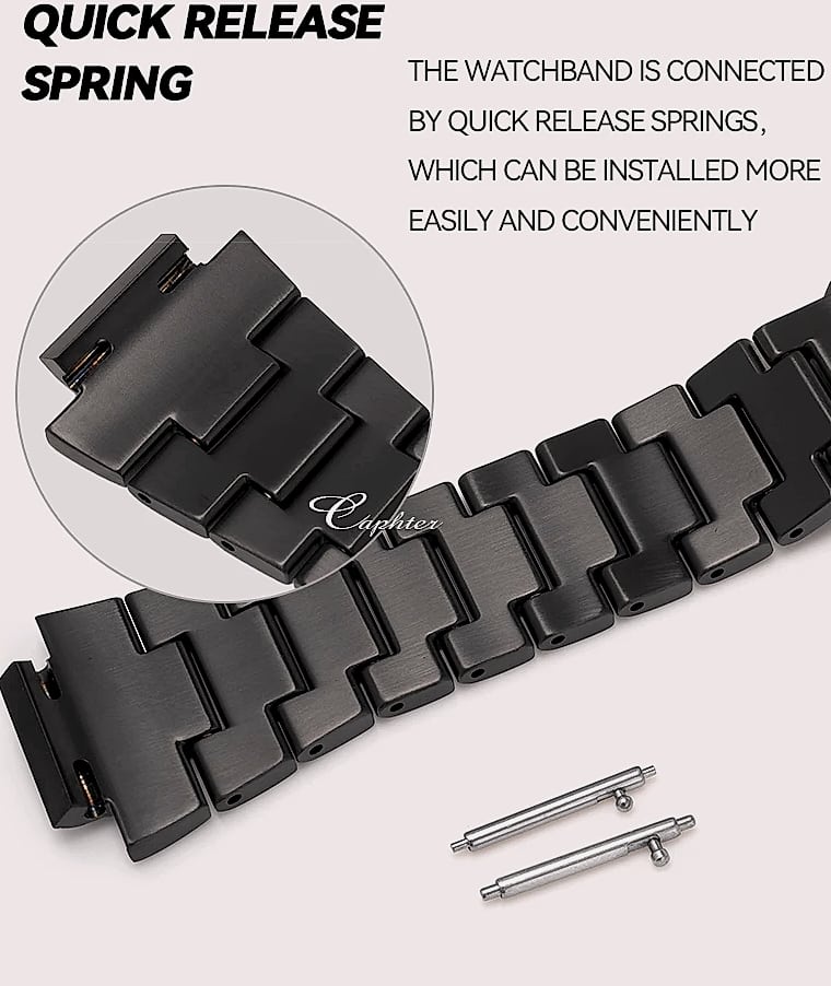 Caphter GM-2100 Metal Watchband Stainless Steel Bracelet — parts overview