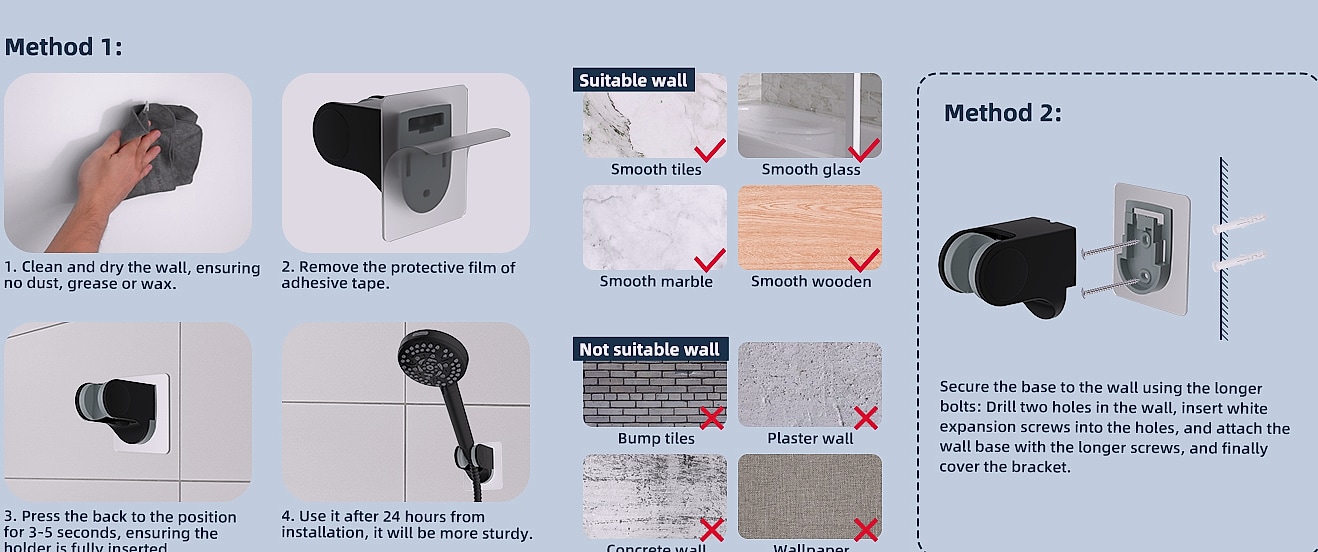 Hibbent 10 inch rainfall shower head combo with handheld — scale reference