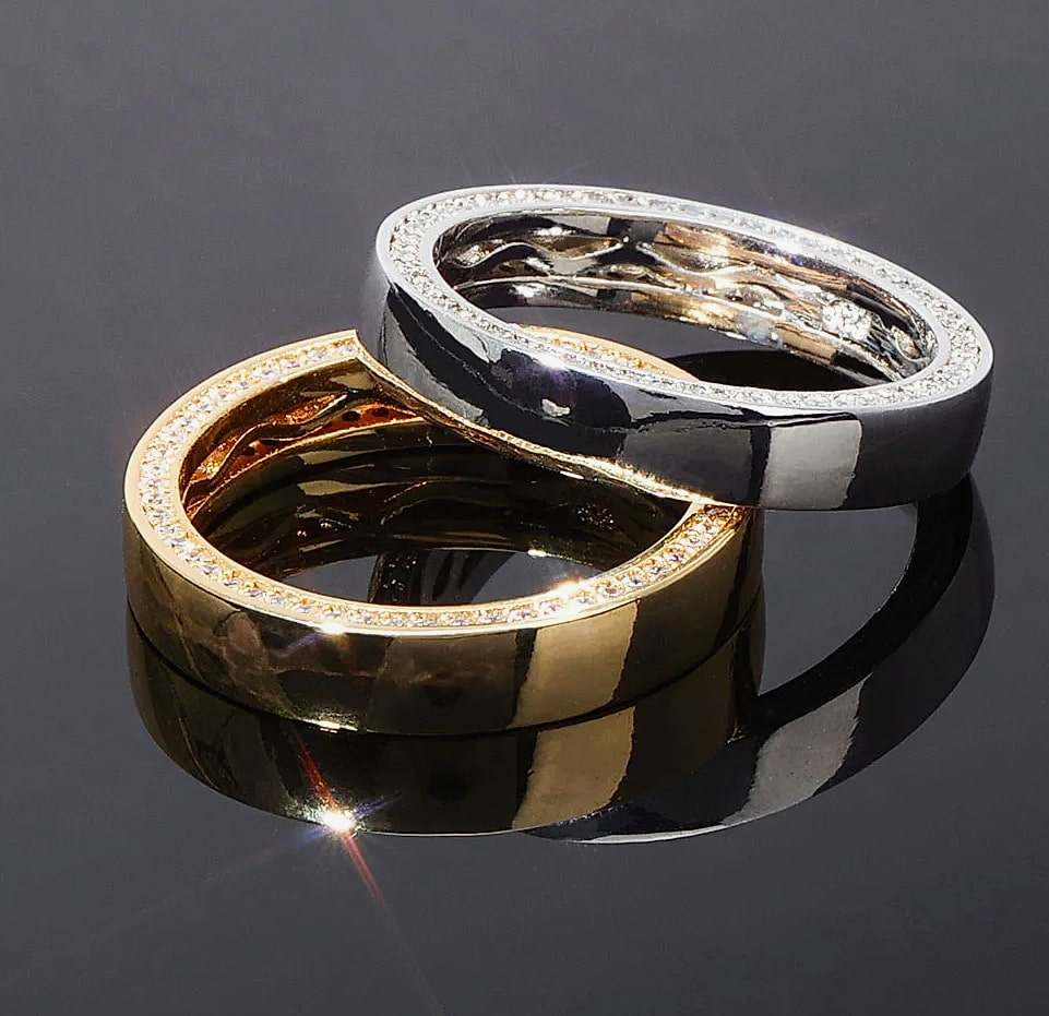 TOPGRILLZ Couple Rings 4mm/6mm 925 Sterling Silver — close-up details