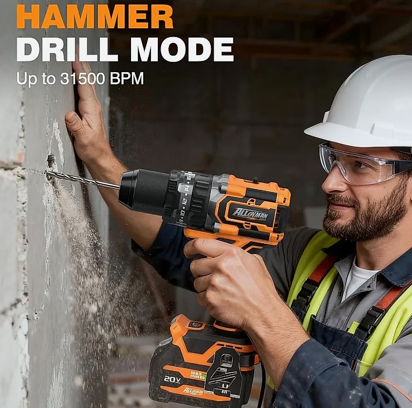 Kankeirr 20V Cordless Hammer Drill Brushless Motor 620 — scale reference