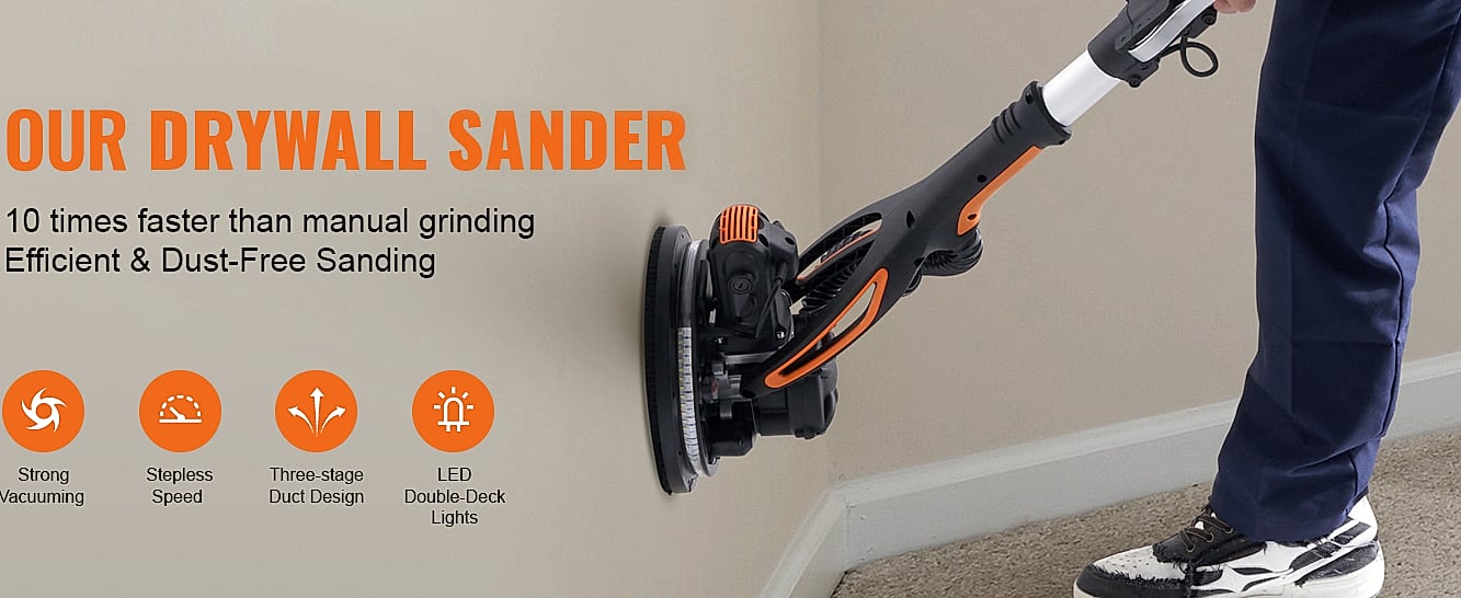 SucceBuy 900W Drywall Sander with Variable Speed Motor — assembled view