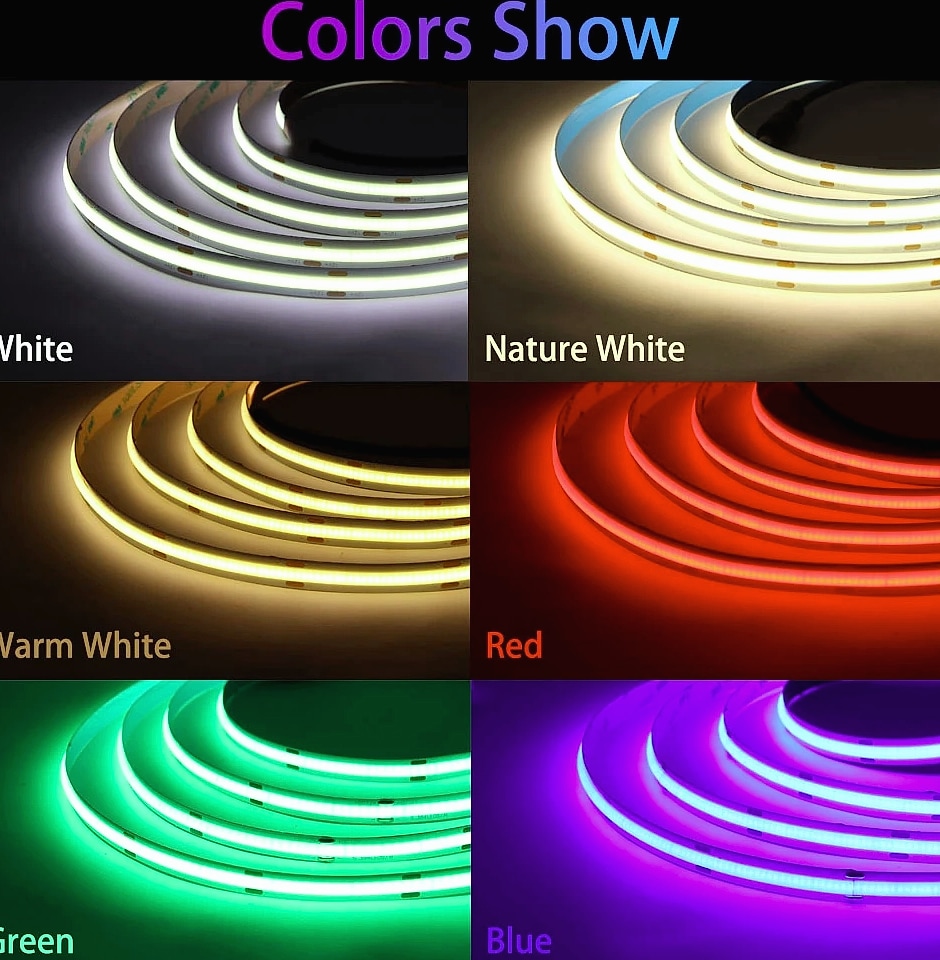 Xnbada COB LED Strip Light 480/528 LEDs/m Flexible — feature highlights