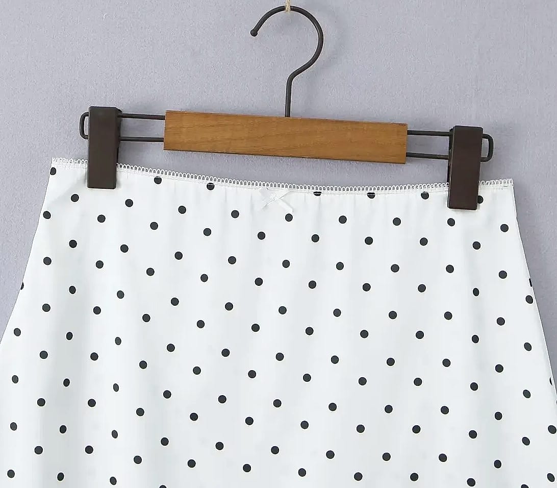 YENKYE Women Vintage Polka Dot A-Line Knee Skirt — feature highlights