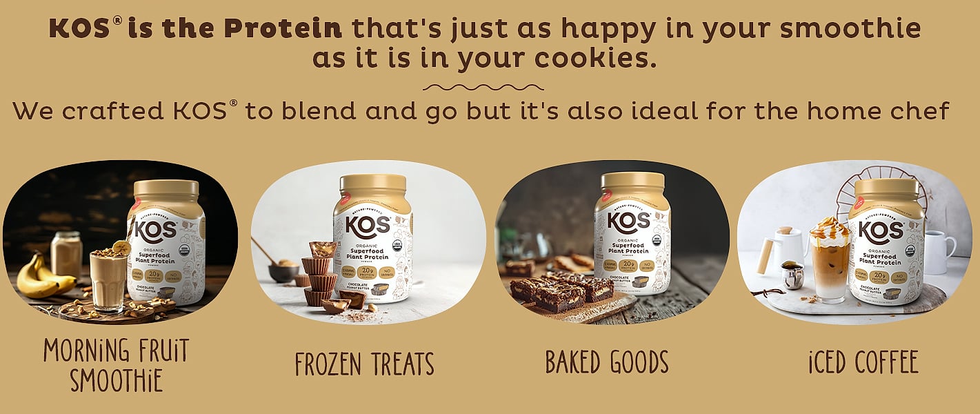 KOS Plant Based Vanilla Protein Powder, Organic Vegan — interior detail