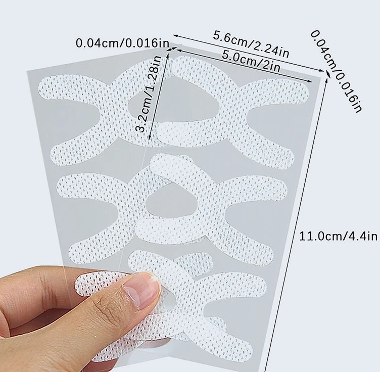 30-Pack X-Shape Mouth Tape Sleep Strips Anti-Snoring — size comparison