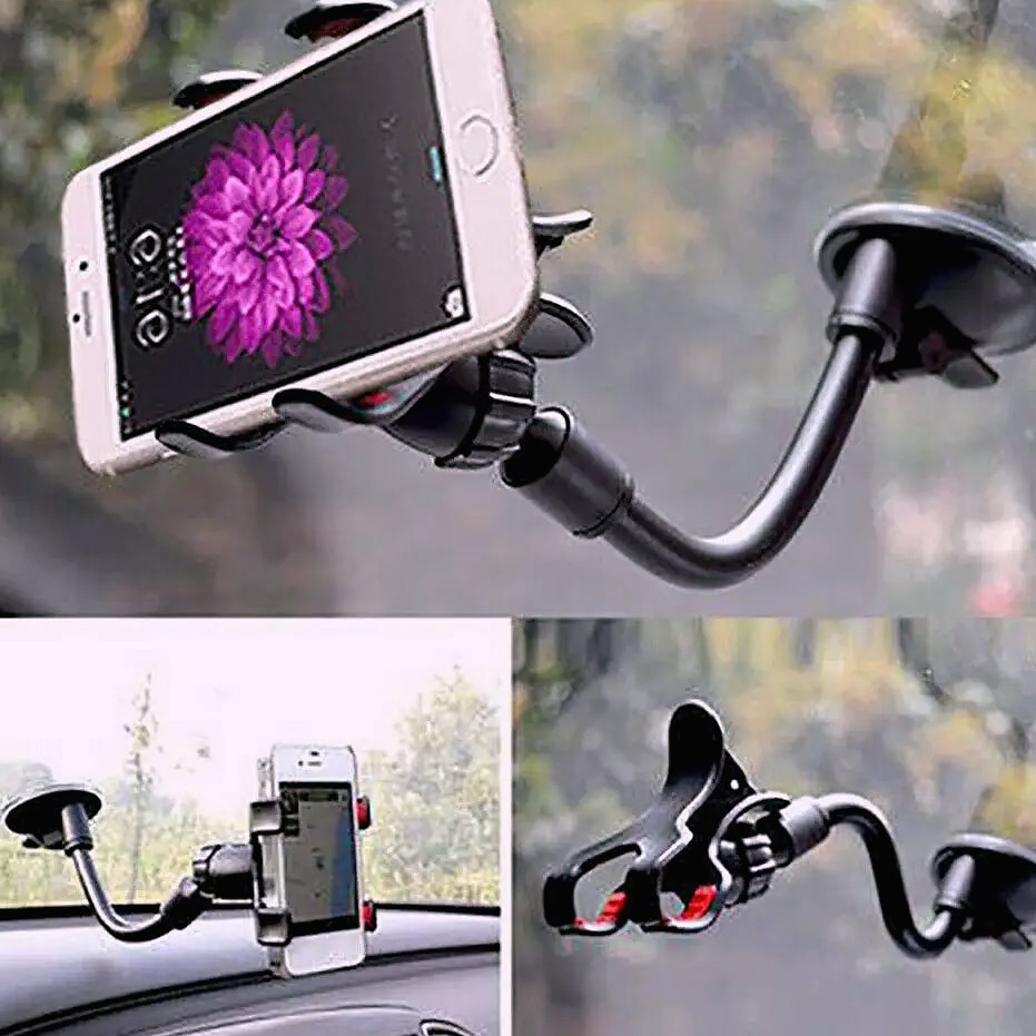 360-Degree Windshield Car Mount with Suction Cup for Phones — scale reference
