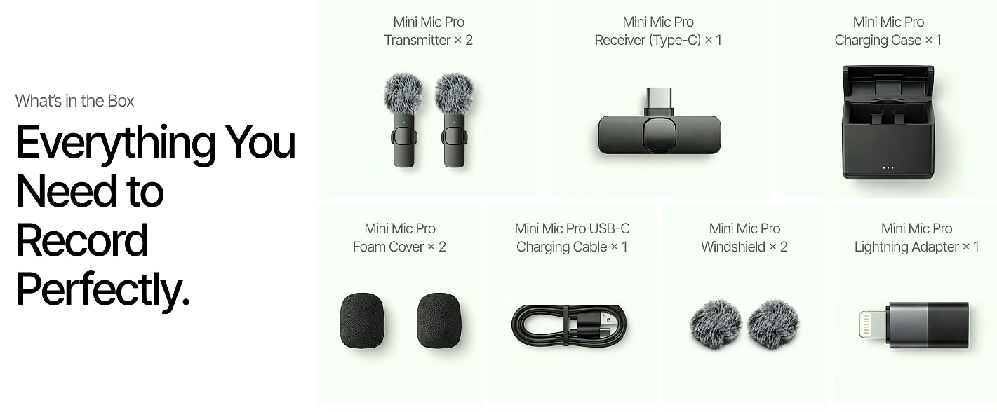 Mini Mic Pro Wireless Lavalier Microphone 2-Pack — build progress
