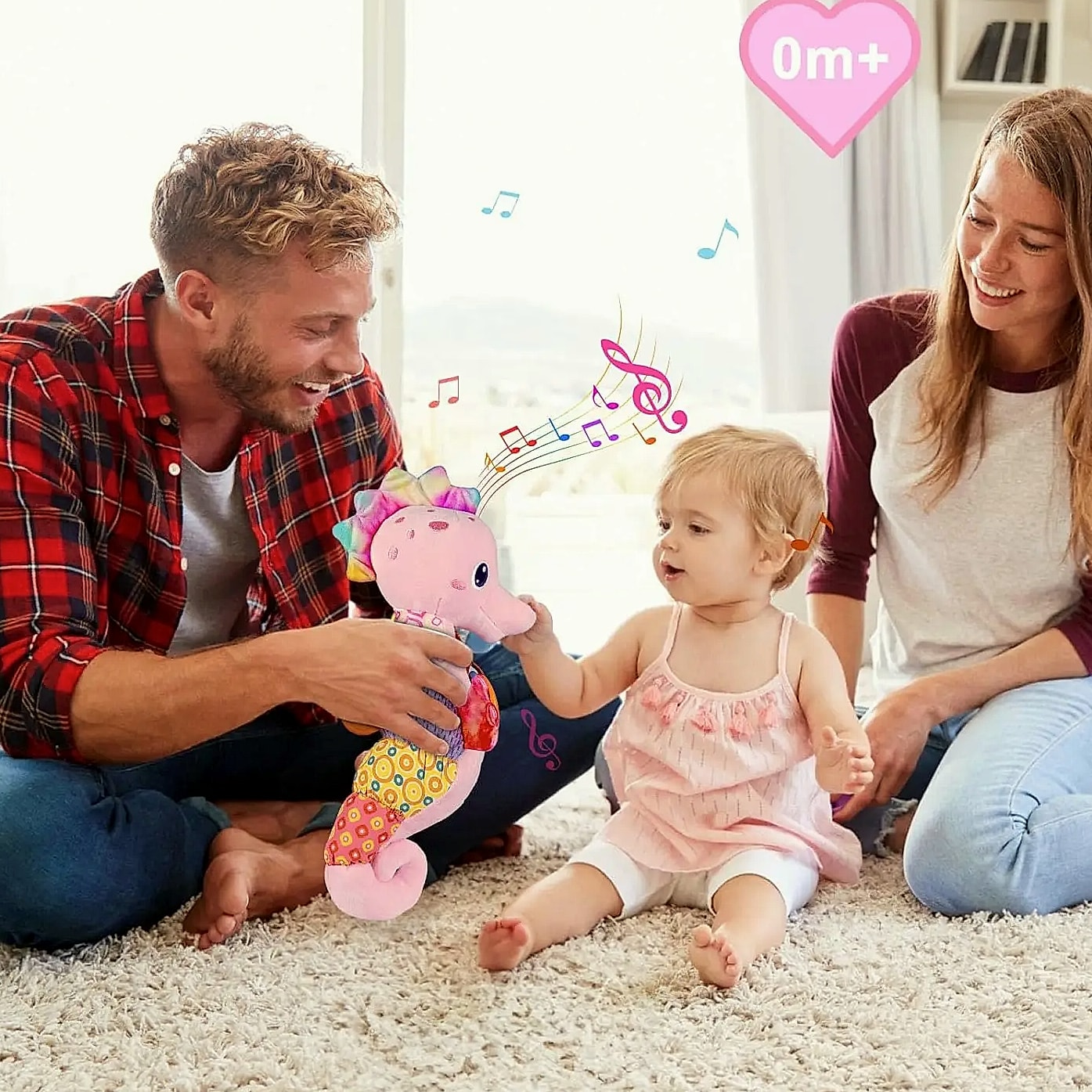 ASWJ Baby Seahorse Musical Rattle Soft Toy for Infants — parts overview