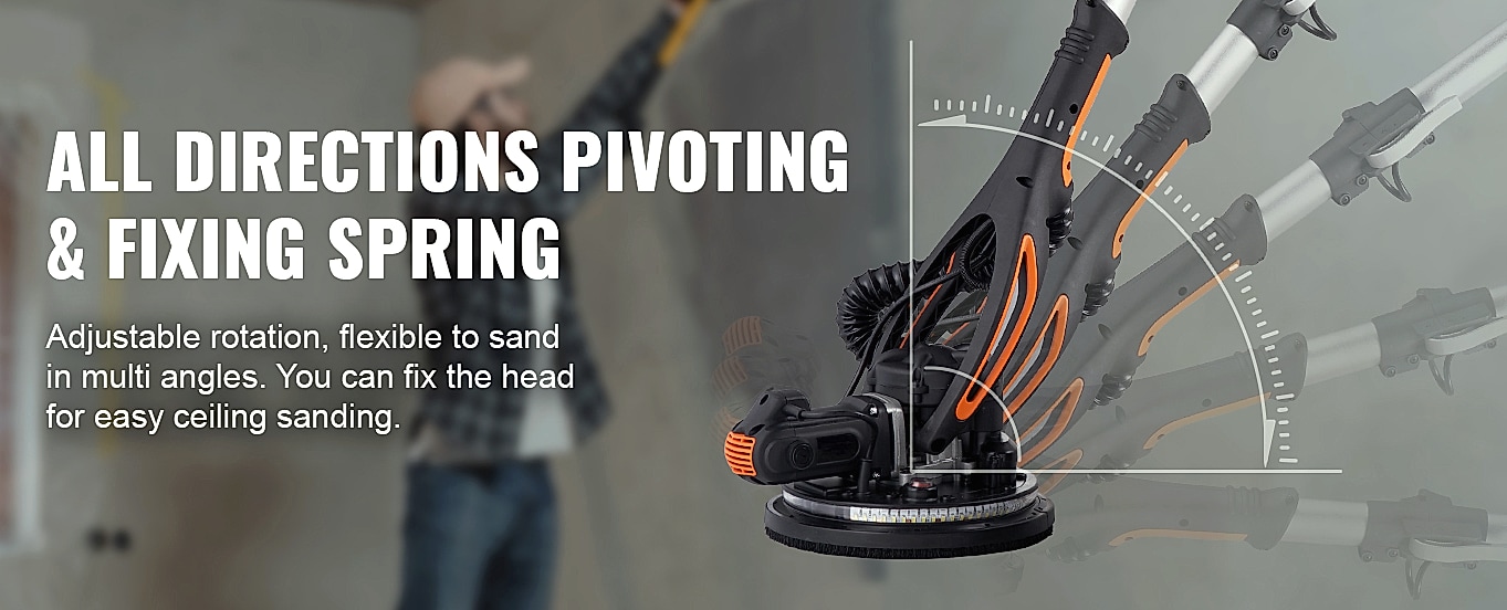 SucceBuy 900W Drywall Sander with Variable Speed Motor — parts overview