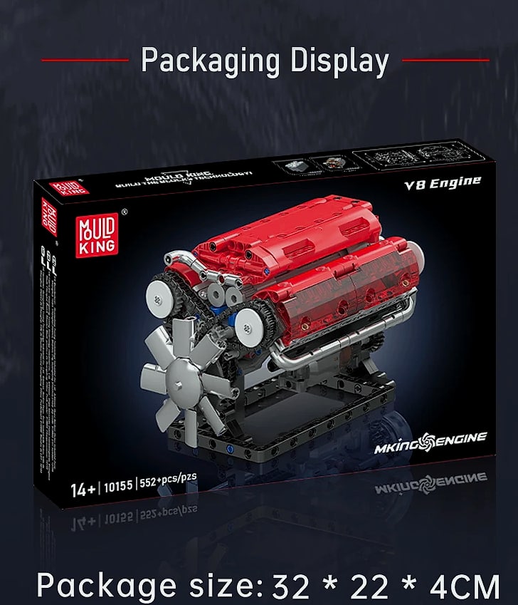 Mould King 10088 V8 Engine Building Block Set — build progress