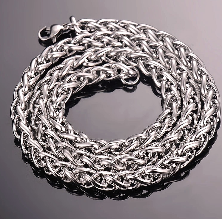 SalaWendy Braided Wheat Chain Necklace Stainless Steel — build progress