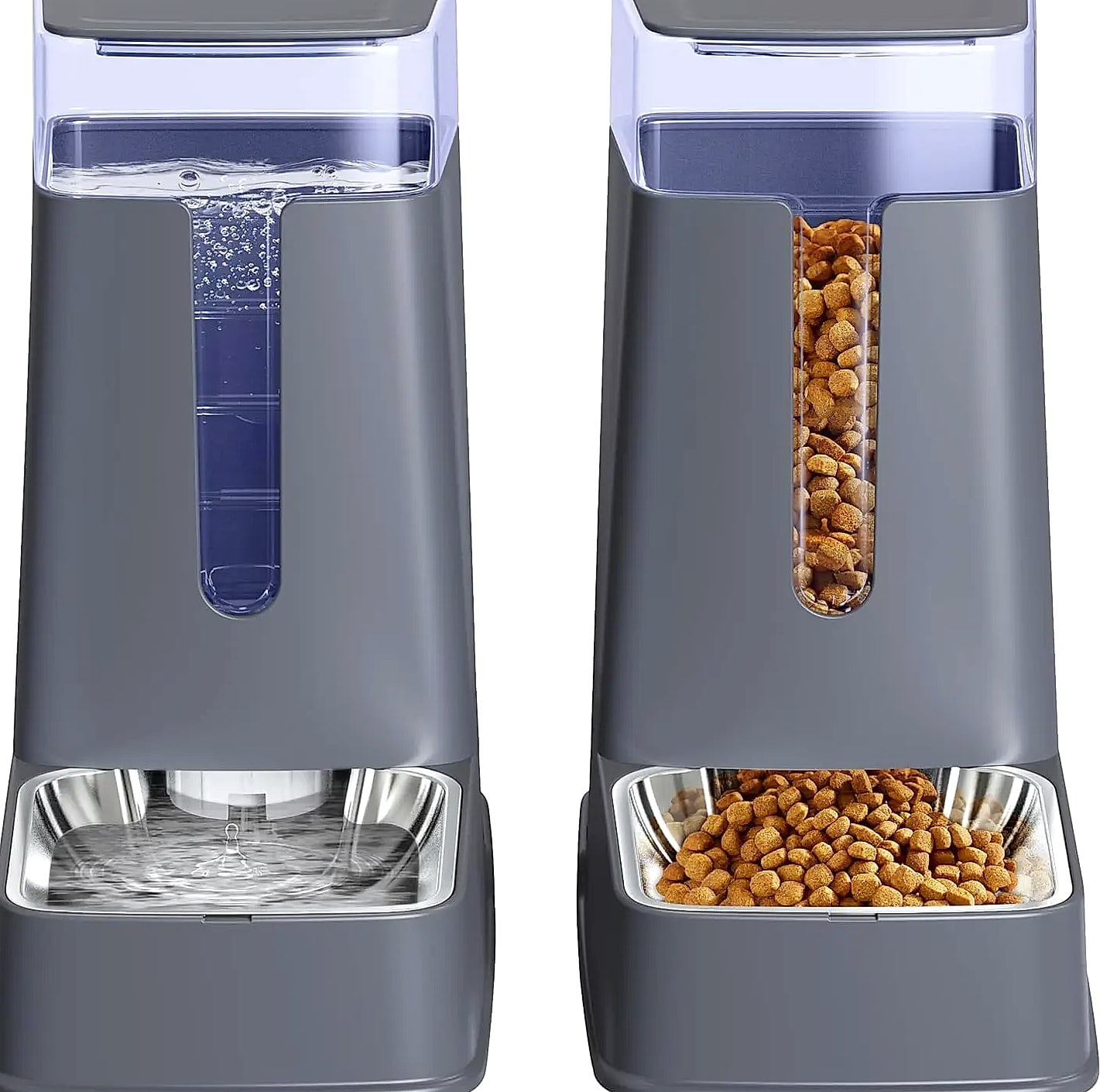 Automatic Pet Feeder and Water Dispenser Set with Stainless — package contents