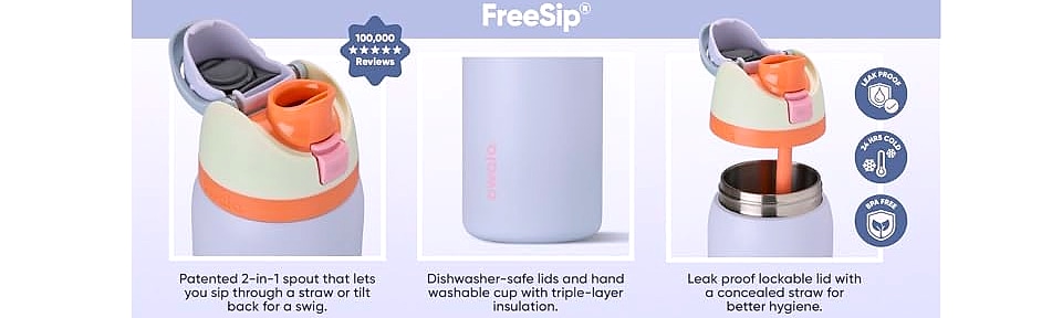 Owala FreeSip 24 Oz Insulated Stainless Steel Water Bottle — side view