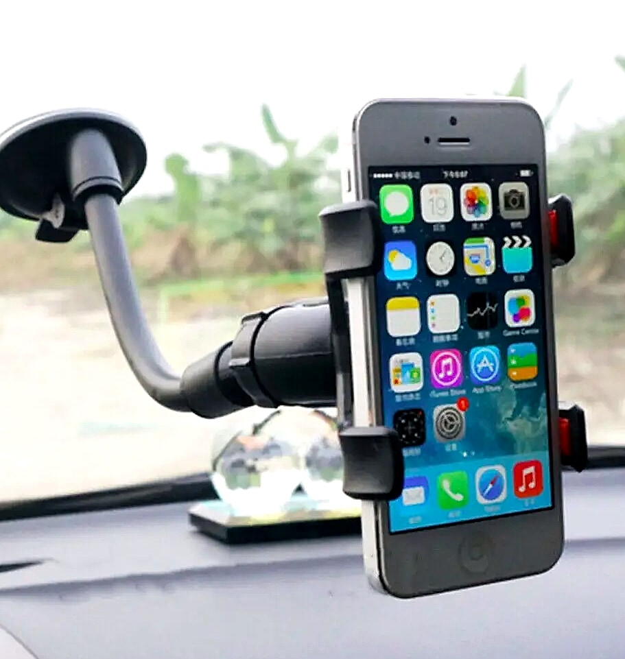 360-Degree Windshield Car Mount with Suction Cup for Phones — size comparison