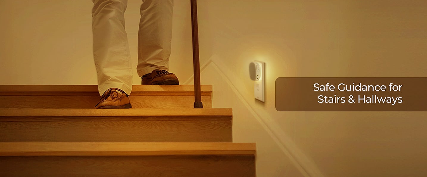 AUVON LED Backlit Night Light with Motion Sensor, 2 Pack — interior detail