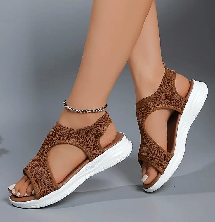 NAZSQ Women's Mesh Knitted Beach Sandals Wedge Roman Style — build progress