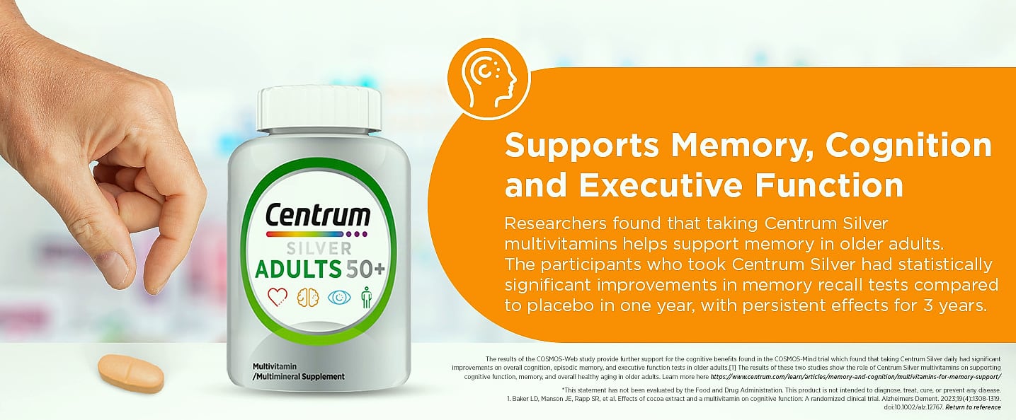 Centrum Silver Multivitamin for Adults 50 Plus, 220 Count — close-up details