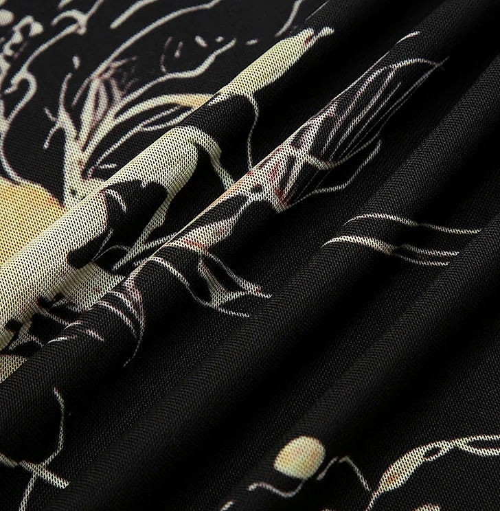 Goth Dark Y2K Double Layer Mesh A-Line Skirt Fairy — close-up details