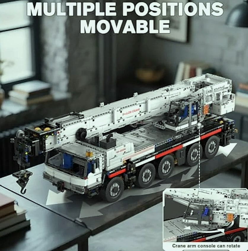 Mould King 17075 APP Programmable Construction Crane — side view