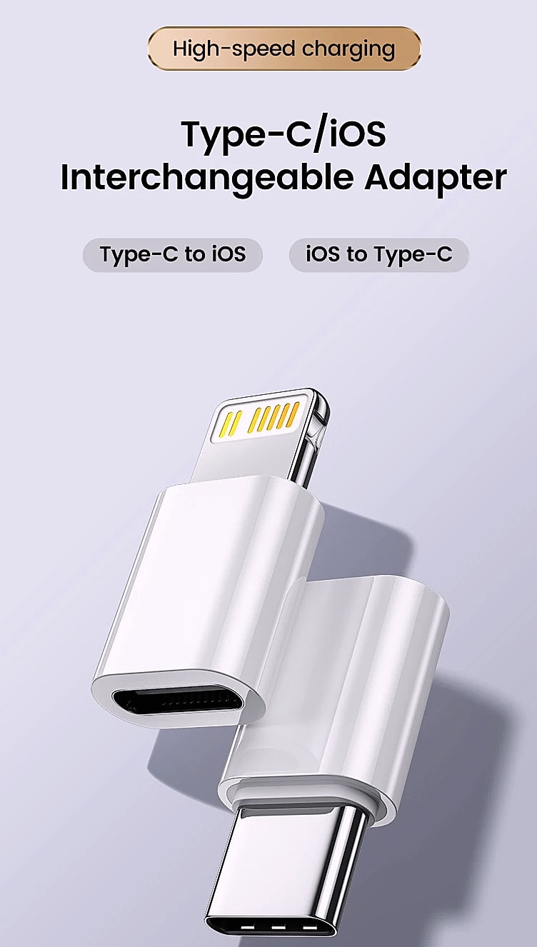 Olaf USB-C to Lightning Adapter for iPhone Fast Charging — package contents