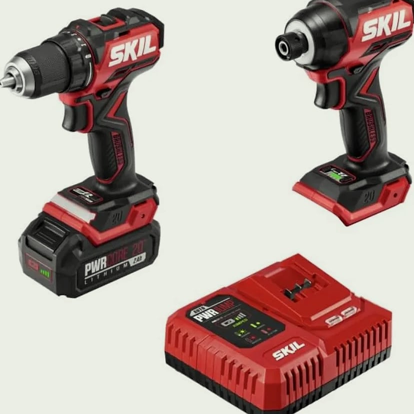 Kankeirr PWR CORE 20 Brushless Drill and Impact Driver Kit — package contents