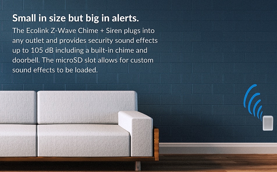 Ecolink Z-Wave 700 Chime Siren with Battery Backup — package contents