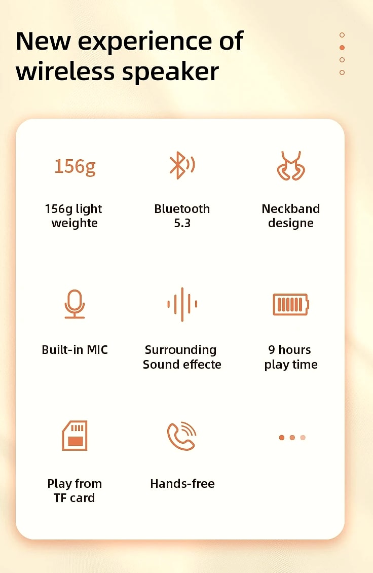 Rockmia EBS-910 Wearable Neckband Speaker Bluetooth 5.3 — parts overview