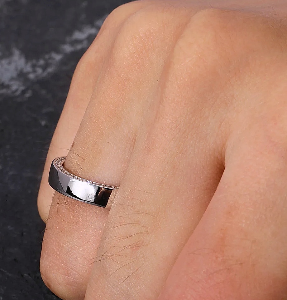 TOPGRILLZ Couple Rings 4mm/6mm 925 Sterling Silver — side view