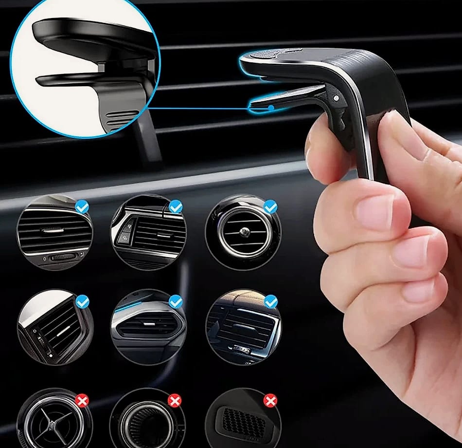 Magnetic Car Phone Holder Air Vent Clip Mount — parts overview