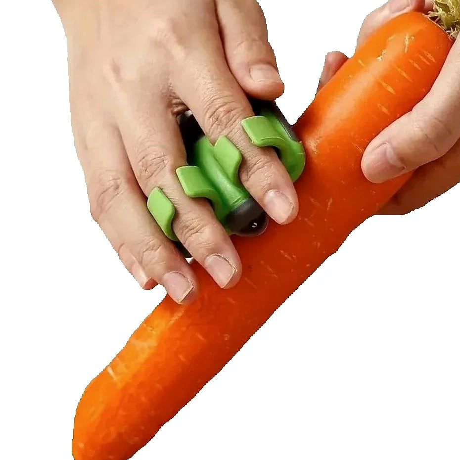 Black and Green Kitchen Peeler with Sharp Blade and Grip — assembled view