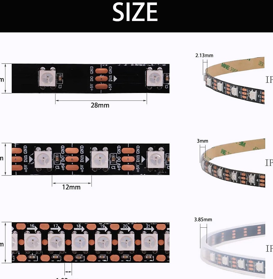 Xnbada WS2812B RGB LED Strip Lights Individually Addressable — build progress