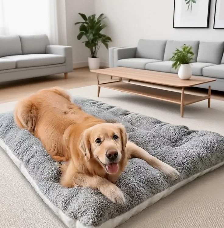 Booteely Extra Large Plush Dog Bed Sofa, 120cm Pet Mat — package contents