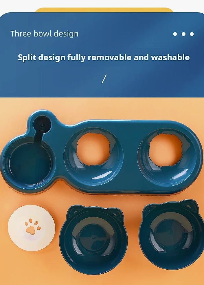 3-in-1 Tilted Cat Bowl Set with Gravity Water Feeder — build progress