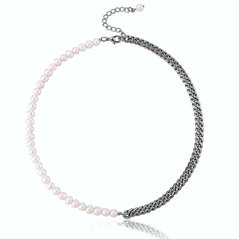 TOPGRILLZ Freshwater Pearl Stainless Steel Chain Necklace — build progress
