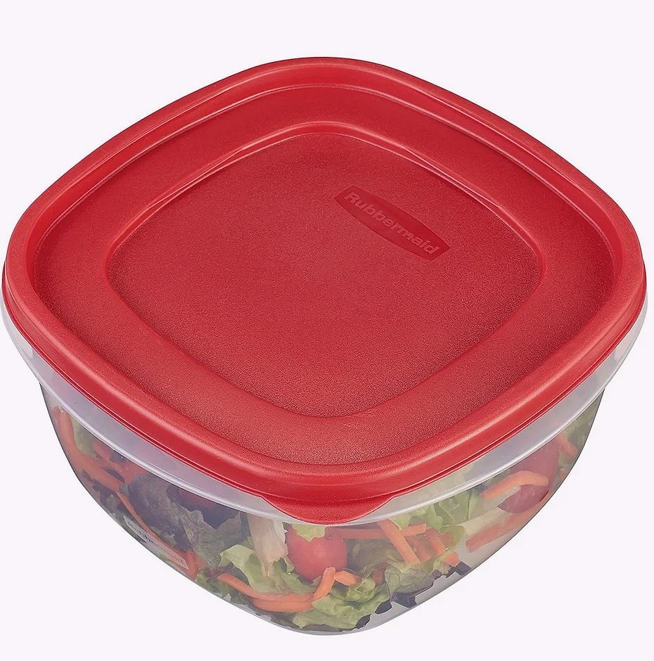 Stackable Square Food Storage Container 14 Cup BPA-Free — side view