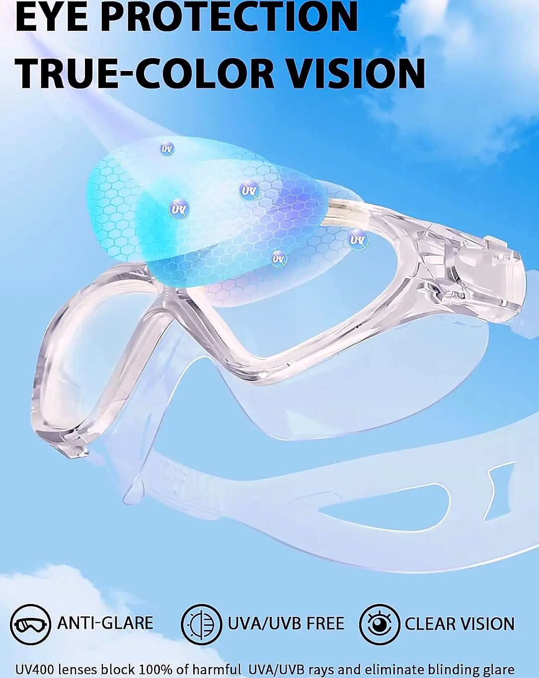 Anti-Fog Liquid Silicone Swimming Goggles with UV Protection — side view