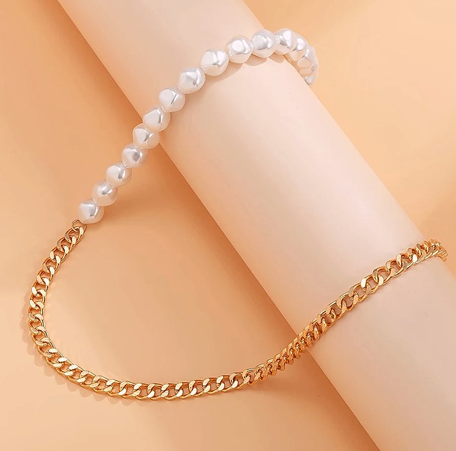 TOPGRILLZ Freshwater Pearl Stainless Steel Chain Necklace — package contents